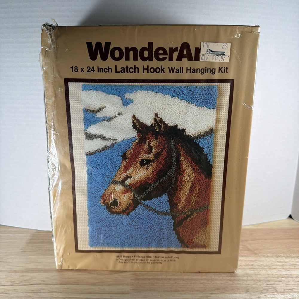 Wonderart classic Latch Hook Kit 4152 Horse NIB 18x24 Vintage